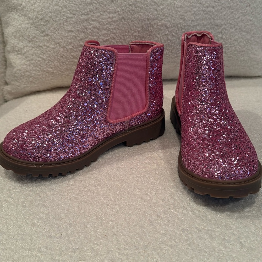Toddler girl PINK glitter boots